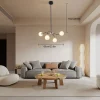 4-Light Modern Glass Ball Chandelier Kitchens Dining Rooms Pendant Lamp Fixture home decor