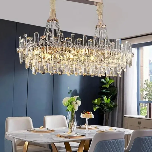 Luxury Clear Crystal E14 Led Chandeliers For Living Room Villa Bedroom Dining Room Modern Atr Home Decoration Steel Pendant Lamp - Image 3