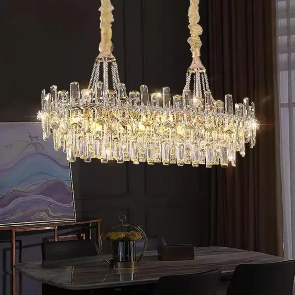 Luxury Clear Crystal E14 Led Chandeliers For Living Room Villa Bedroom Dining Room Modern Atr Home Decoration Steel Pendant Lamp - Image 2