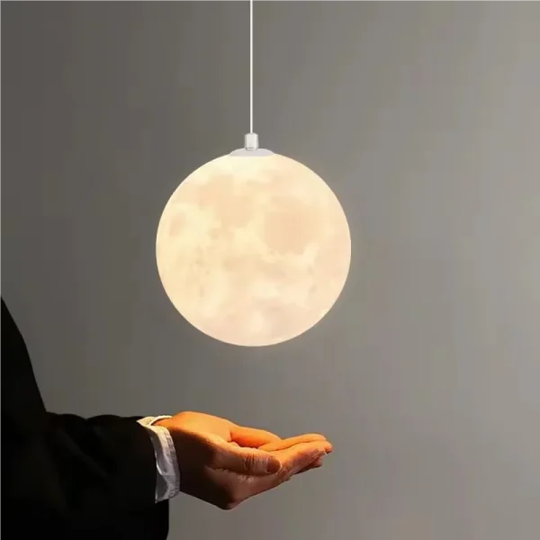 Nordic Moon Pendant Light LED Hanging Lamp with E27 Modern Chandelier Indoor Home Decor for Bedroom Living Room Bedside Lighting - Image 5