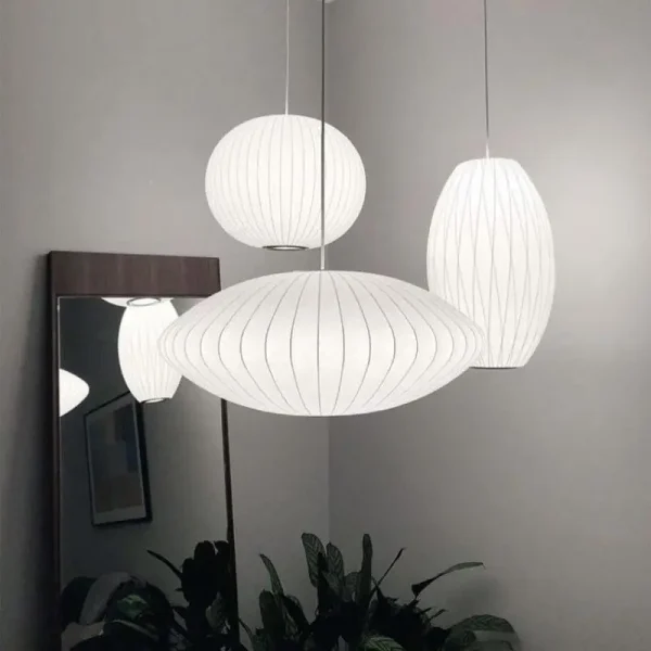 Nordic Silk Pendant Lamp Danish Led Restaurant Chandelier Modern Homestay Living Room Pendant Lamp Home Decoration Light Fixture - Image 2