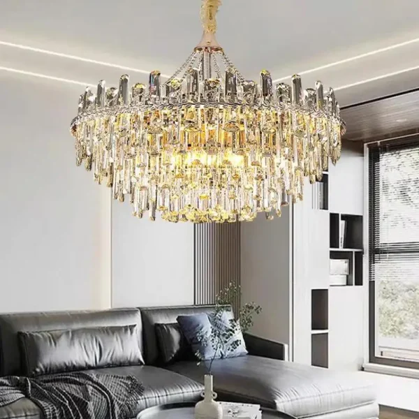 Luxury Clear Crystal E14 Led Chandeliers For Living Room Villa Bedroom Dining Room Modern Atr Home Decoration Steel Pendant Lamp - Image 5