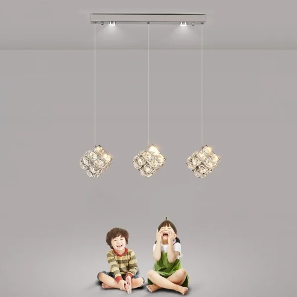 Modern LED Light Luxury Crystal Chandelier Dining Bedroom Corridor Staircase Stainless Steel Pendant Lamp Customizable Quantity - Image 2