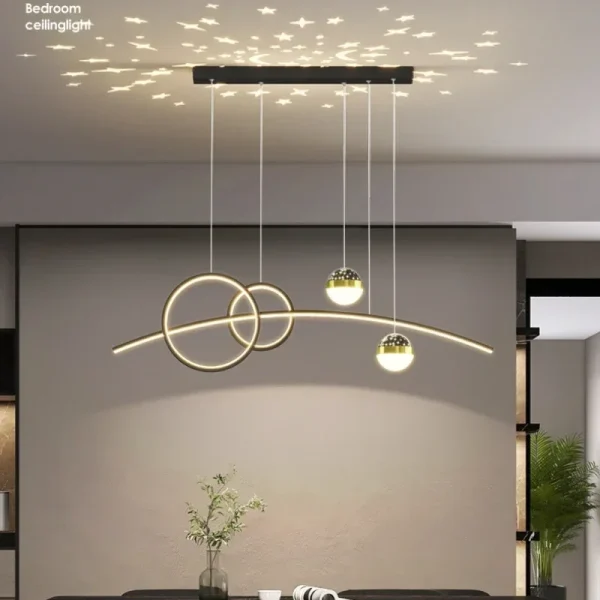 Restaurant Pendant Lights, Modern Minimalist Bar Lighting Fixtures, Long Table Lamps, Creative Long Strip Indoor Lighting - Image 2