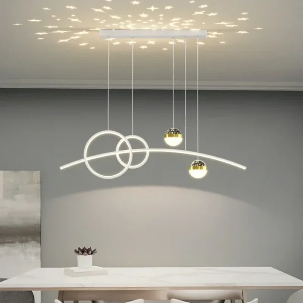 Restaurant Pendant Lights, Modern Minimalist Bar Lighting Fixtures, Long Table Lamps, Creative Long Strip Indoor Lighting - Image 3