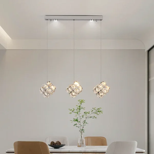 Modern LED Light Luxury Crystal Chandelier Dining Bedroom Corridor Staircase Stainless Steel Pendant Lamp Customizable Quantity - Image 5