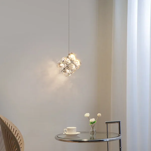Modern LED Light Luxury Crystal Chandelier Dining Bedroom Corridor Staircase Stainless Steel Pendant Lamp Customizable Quantity - Image 4