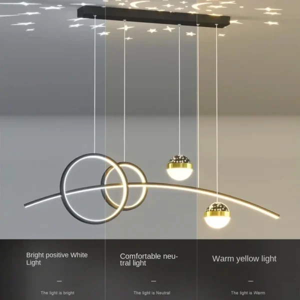 Restaurant Pendant Lights, Modern Minimalist Bar Lighting Fixtures, Long Table Lamps, Creative Long Strip Indoor Lighting - Image 4
