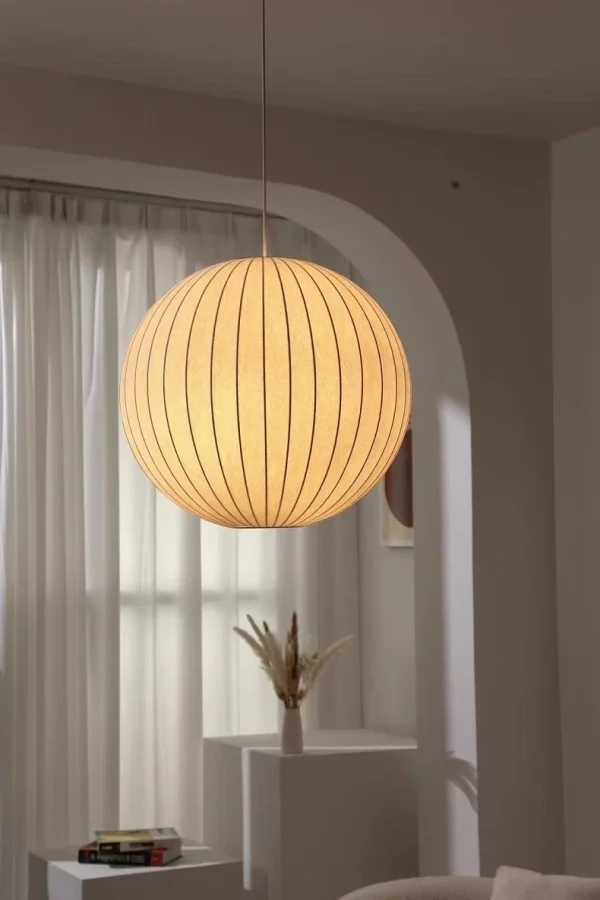 Nordic Silk Pendant Lamp Danish Led Restaurant Chandelier Modern Homestay Living Room Pendant Lamp Home Decoration Light Fixture - Image 5