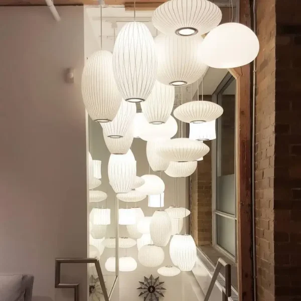 Nordic Silk Pendant Lamp Danish Led Restaurant Chandelier Modern Homestay Living Room Pendant Lamp Home Decoration Light Fixture - Image 3