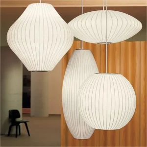 Nordic Silk Pendant Lamp Danish Led Restaurant Chandelier Modern Homestay Living Room Pendant Lamp Home Decoration Light Fixture